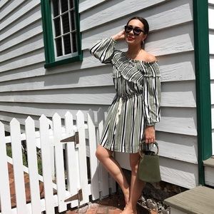 Lou & Grey Striped Off-the-Shoulder Dress